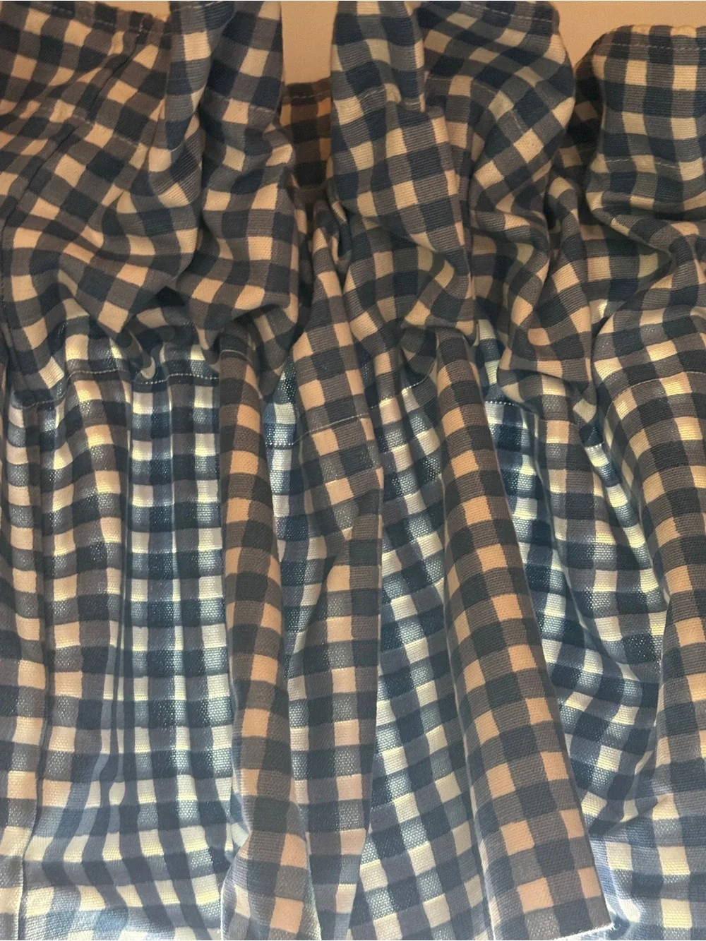 Waverly blue and white gingham check Valances set of 3 - 78”x15”